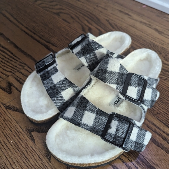 BIRKENSTOCK ARIZONA SHEARLING PLAID WHITE size 37 - Picture 4 of 11